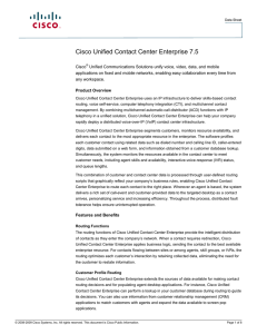 Cisco Unified Contact Center Enterprise 7.5
