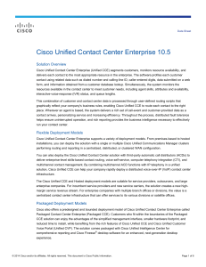 Cisco Unified Contact Center Enterprise 10.5 Solution Overview