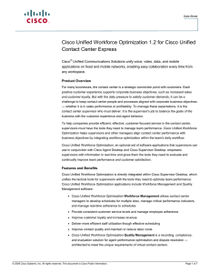Cisco Unified Workforce Optimization 1.2 for Cisco Unified Contact Center Express