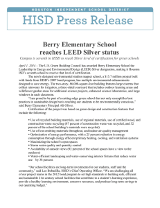 Berry Elementary School reaches LEED Silver status