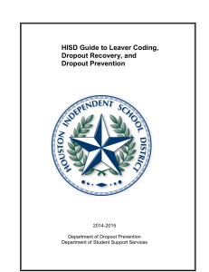 HISD Guide to Leaver Coding, Dropout Recovery, and Dropout Prevention
