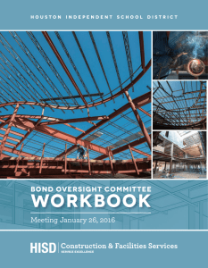 WORKBOOK Meeting January 26, 2016 BOND OVERSIGHT COMMITTEE