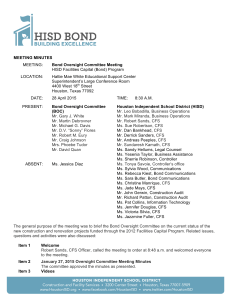 MEETING MINUTES Bond Oversight Committee Meeting MEETING: