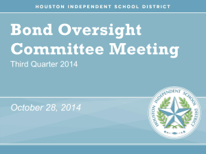 Bond Oversight Committee Meeting October 28, 2014 Third Quarter 2014