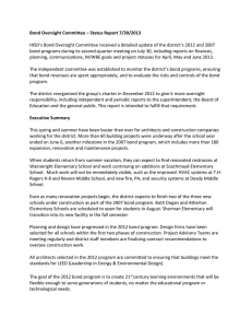 Bond Oversight Committee – Status Report 7/30/2013