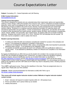 Course Expectations Letter