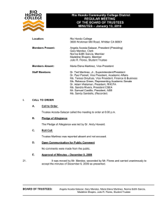 Rio Hondo Community College District REGULAR MEETING OF THE BOARD OF TRUSTEES