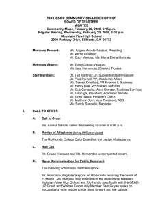 RIO HONDO COMMUNITY COLLEGE DISTRICT BOARD OF TRUSTEES MINUTES