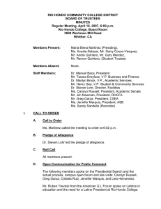 RIO HONDO COMMUNITY COLLEGE DISTRICT BOARD OF TRUSTEES MINUTES