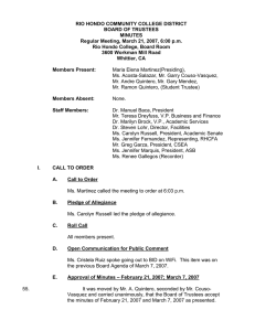 RIO HONDO COMMUNITY COLLEGE DISTRICT BOARD OF TRUSTEES MINUTES