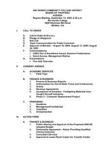 RIO HONDO COMMUNITY COLLEGE DISTRICT BOARD OF TRUSTEES AGENDA