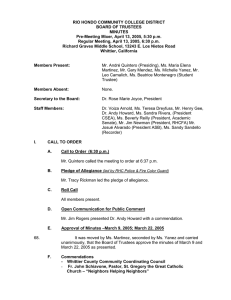 RIO HONDO COMMUNITY COLLEGE DISTRICT BOARD OF TRUSTEES MINUTES