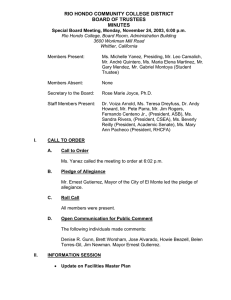 RIO HONDO COMMUNITY COLLEGE DISTRICT BOARD OF TRUSTEES MINUTES