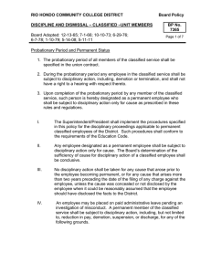 RIO HONDO COMMUNITY COLLEGE DISTRICT      ... DISCIPLINE AND DISMISSAL – CLASSIFIED –UNIT MEMBERS