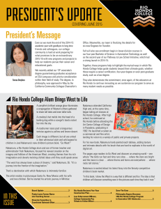 President’s Message COVERING JUNE 2015