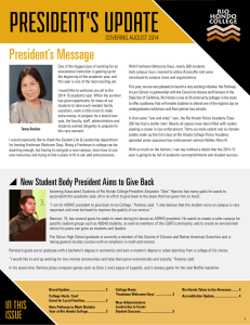 President’s Message COVERING AUGUST 2014