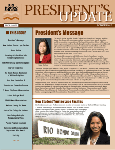 PRESIDENT’S UPDATE President’s Message IN THIS ISSUE