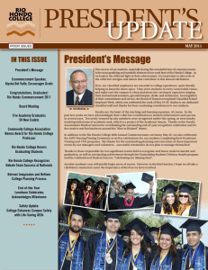 President’s UPdAte President’s Message IN THIS ISSUE