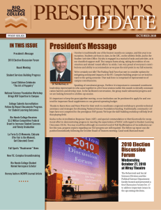 PRESIDENT’S UPDATE President’s Message IN THIS ISSUE