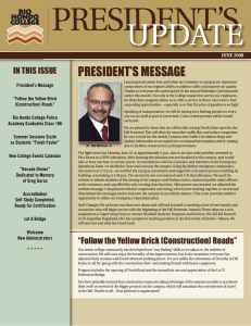 PRESIDENT’S UPDATE PRESIDENT’S MESSAGE IN THIS ISSUE