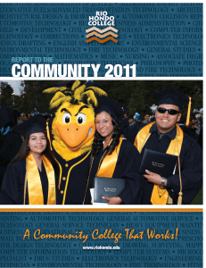 COMMUNITY 2011 ! A Community College That Works REPORT TO THE