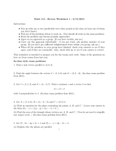 Math 113 - Review Worksheet 1 - 9/15/2015 Instructions: