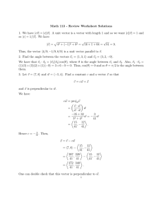 Math 113 - Review Worksheet Solutions 1. We have |c~