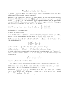 Worksheet on Section 11.2 - Answers