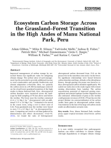 Ecosystem Carbon Storage Across the Grassland–Forest Transition Park, Peru