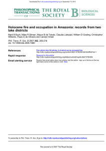 Holocene fire and occupation in Amazonia: records from two lake districts