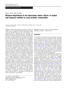 Distance-dependence in two Amazonian palms: effects of spatial