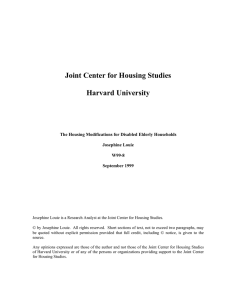 Joint Center for Housing Studies Harvard University Josephine Louie