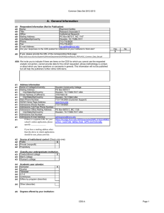 Common Data Set 2012-2013 Name: Raymond Golitko Title: