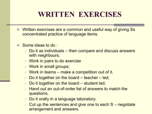 WRITTEN  EXERCISES