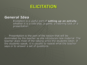 ELICITATION General Idea
