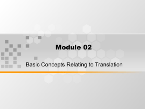 Module 02 Basic Concepts Relating to Translation