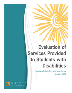 Evaluation of Services Provided to Students with Disabilities