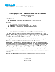 Home Equity Lines of Credit: Past and Future Performance