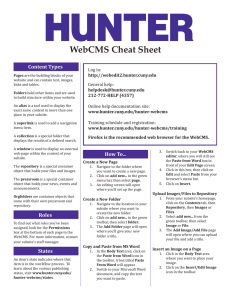 WebCMS Cheat Sheet Log in: General help: