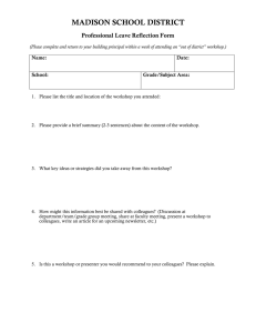 MADISON SCHOOL DISTRICT  Professional Leave Reflection Form