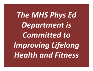 The MHS Phys Ed  Department is  Committed to  Improving Lifelong 