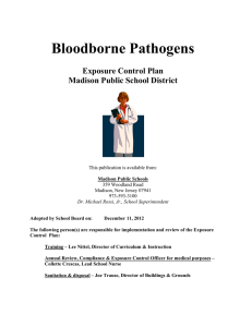 Bloodborne Pathogens Exposure Control Plan Madison Public School District