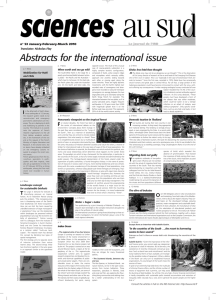 Abstracts for the international issue I Le journal de l'IRD
