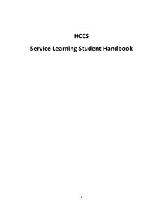 HCCS Service Learning Student Handbook 1