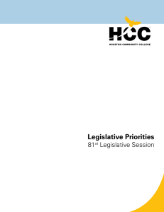 Legislative Priorities 81 Legislative Session st