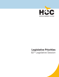 Legislative Priorities 82 Legislative Session nd