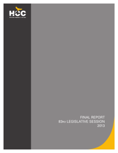 FINAL REPORT 83 LEGISLATIVE SESSION 2013