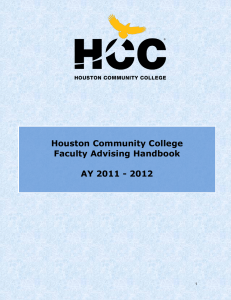 Houston Community College Faculty Advising Handbook AY 2011 - 2012