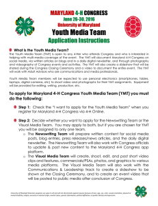 Youth Media Team Application Instructions  MARYLAND