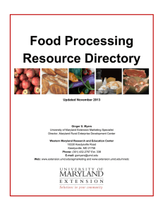 Food Processing Resource Directory Updated November 2013